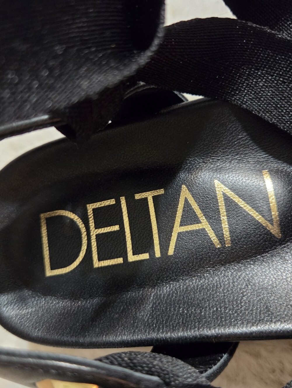 Sleek Black Deltan Leather Platform Lace-Up Gladiator Sandals.  Women's Sz 7 1/2 - Picture 2 of 10